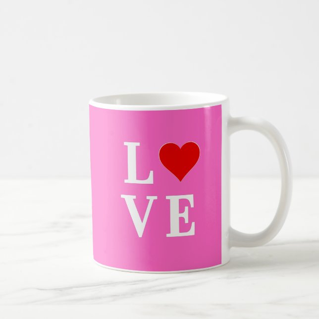 Caneca De Café Amor rosa Elegante romântico (Direita)