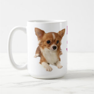 Caneca De Café Amor Roxo De Cachorro De Cabelo Longo Chihuahua