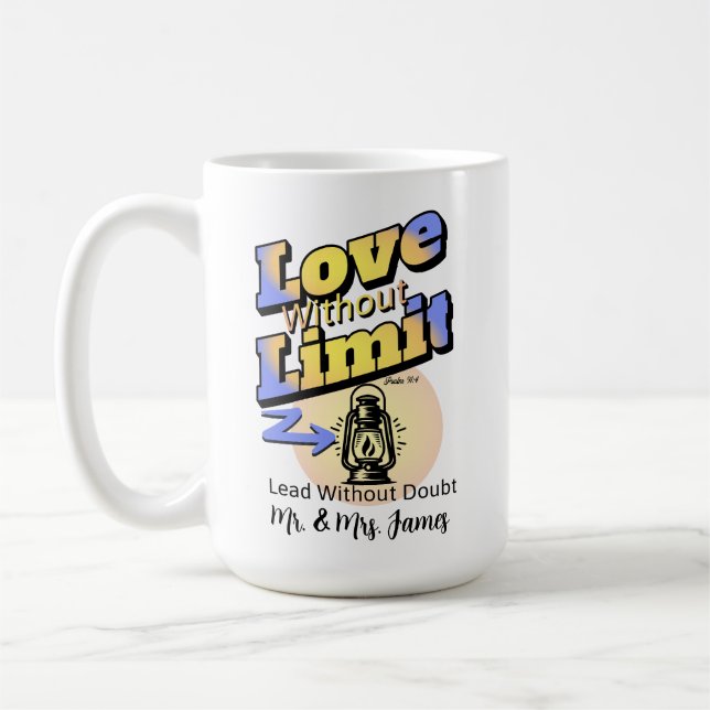 Caneca De Café Amor Sem Limite - Salmo 91:4 (Esquerda)