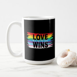 Caneca De Café AMOR sempre ganha, LGBTQIA Pride Flag