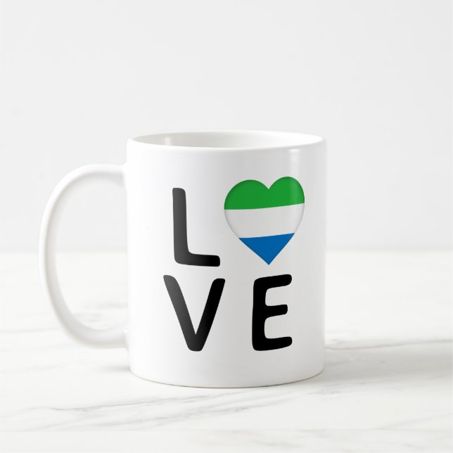 Caneca De Café Amor - Serra Leoa Bandeira (Esquerda)