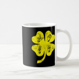 Caneca De Café Amor Sinal Linguagem Dia de São Patrício Sensibili