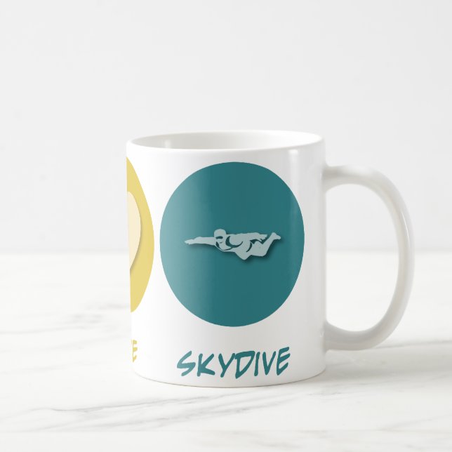 Caneca De Café Amor Skydive da paz (Direita)