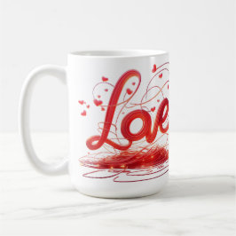 Caneca De Café Amor Tecido Com Fios Vermelhos