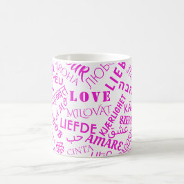 Caneca De Café Amor Texto Café Mug Palavra Múltipla