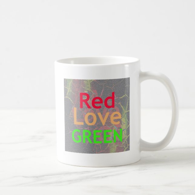 CANECA DE CAFÉ AMOR VERDE OURO VERMELHO (Direita)