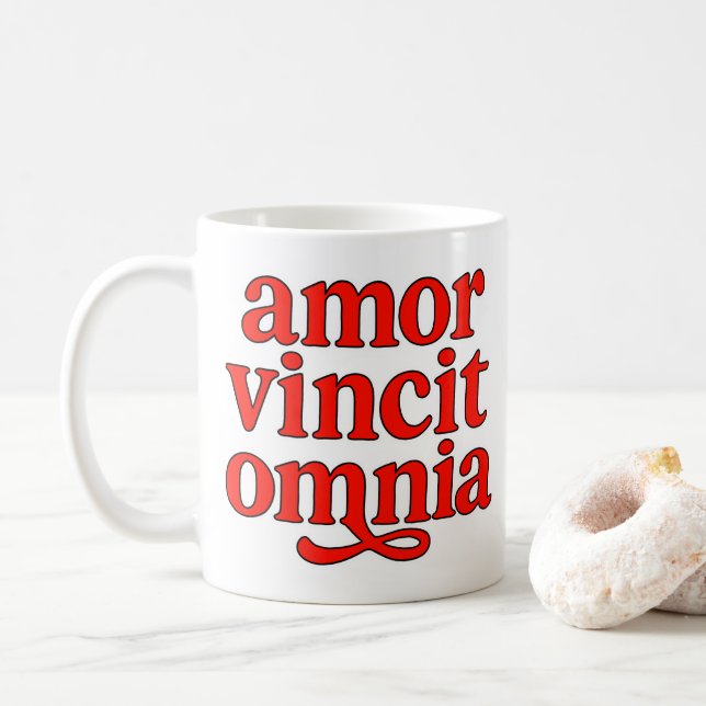 Caneca De Café Amor vincit omnia (Com Donut)