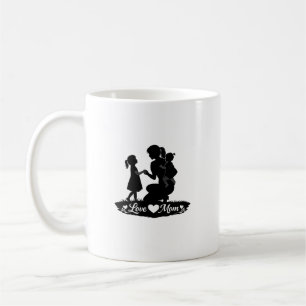 Caneca De Café Amor Você Mamãe Silhueta Design Dia das Mães