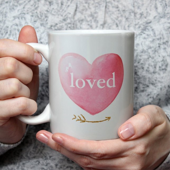 Caneca De Café Amor Watercolor Heart (Criador carregado)