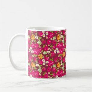 Caneca De Café Amostra de tecido, sem costura, de cor vermelha pr