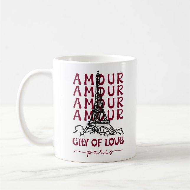 Caneca De Café Amour City of Love Paris – Eiffel Tower (Esquerda)