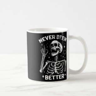 Caneca De Café & Halloween Sarcástico Nunca Foi Melhor Skelet