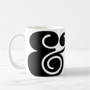 Caneca De Café Ampersand "&" Designer Oversize  BL Preto 