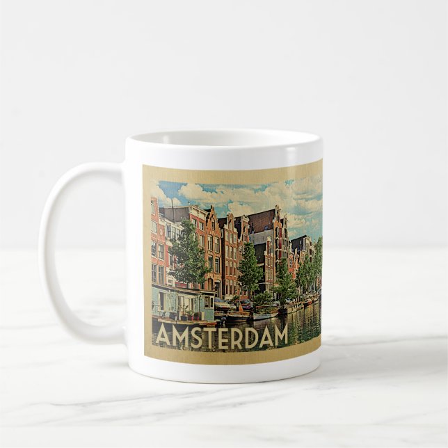 Caneca De Café Amsterdam Coffee Mug Holland Vintage (Esquerda)