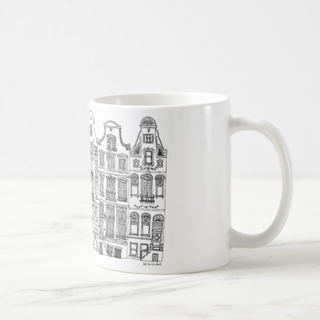 Caneca De Café Amsterdam houses on a mug. (Direita)