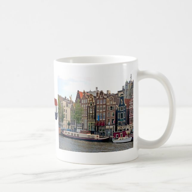 Caneca De Café Amsterdão, casas no canal (Direita)