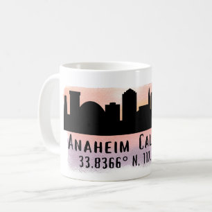 Caneca De Café Anaheim Skyline Latitude e Longitude