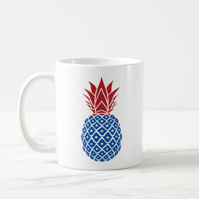 Caneca De Café Ananás branco-vermelho e ananás azul (Esquerda)