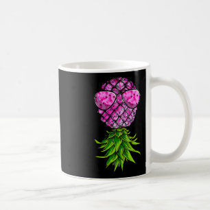 Caneca De Café Ananás de cabeça para baixo Cancer de fita rosa