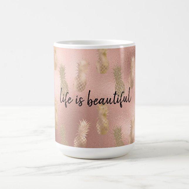 Caneca De Café Ananás Dourados Rosa-Glama (Centro)