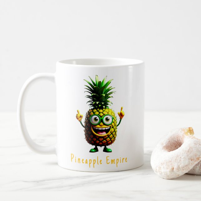 Caneca De Café Ananas - Império do Abacaxi (Com Donut)