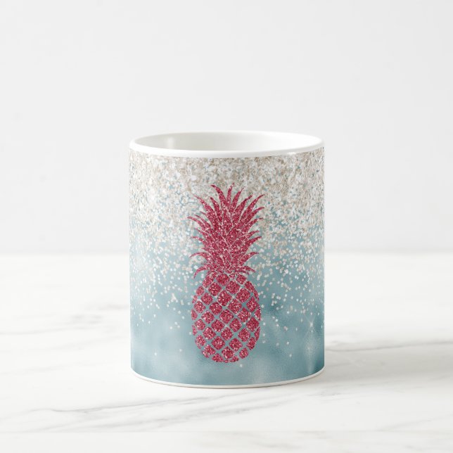 Caneca De Café Ananás Rosa Rosa-Rosa-Glitérico Branco (Centro)