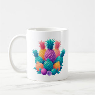 Caneca De Café Ananases coloridas