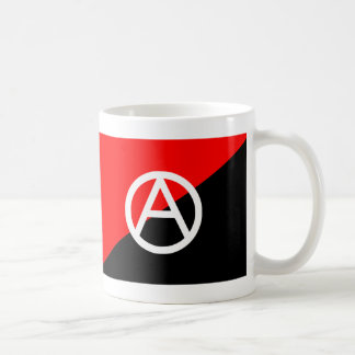 Caneca De Café Anarquia preto e branco vermelha da bandeira do