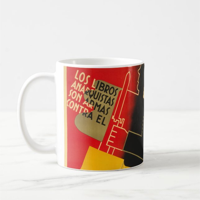 Caneca De Café Anarquista da guerra civil espanhola/poster raro (Esquerda)