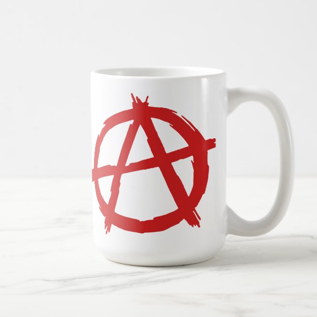 Caneca De Café Anarquista vermelho um logotipo da anarquia do (Direita)