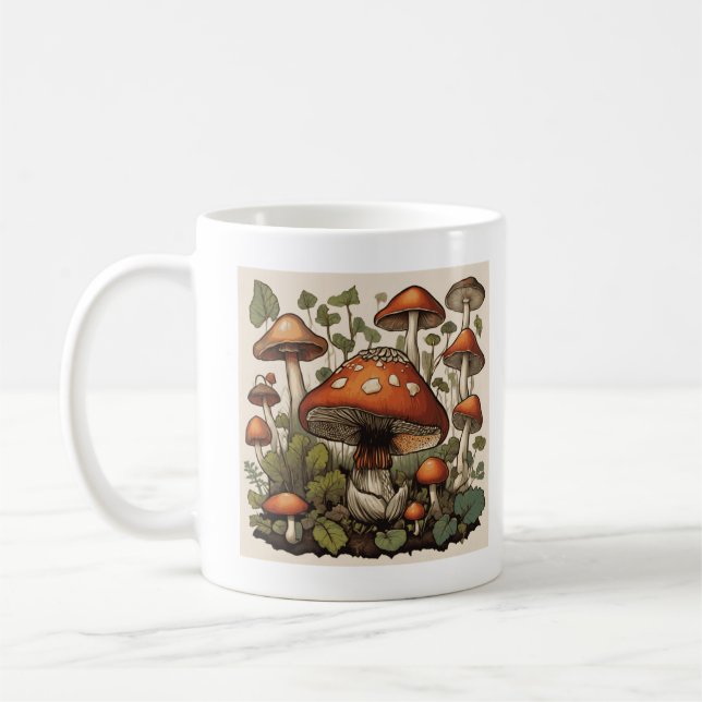 Caneca De Café Anatomia da Cara divertida 101 Mycology Mushroom (Esquerda)