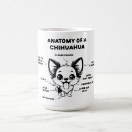 Caneca De Café Anatomia de Chihuahua Funny Dog Jumbo Mug
