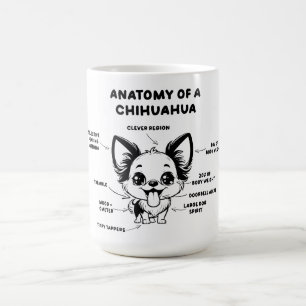 Caneca De Café Anatomia de Chihuahua Funny Dog Jumbo Mug