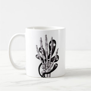 Caneca De Café Anatomia de esqueleto e fantasmas dos ossos de mã