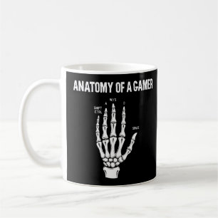 Caneca De Café Anatomia De Mão De Esqueleto De Jogador