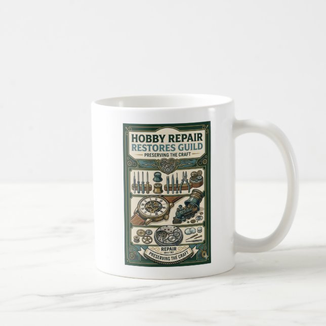 Caneca De Café Anatomia de Relógio Mecânico - Restauro de Relógio (Direita)