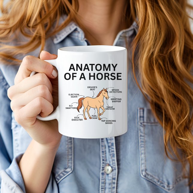 Caneca De Café Anatomia de um Cavalo, Presentes Divertidos de Cav (Criador carregado)