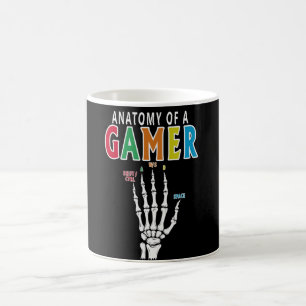 Caneca De Café Anatomia De Um Esqueleto De Jogador Mão Engraçada