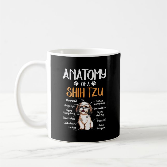 Caneca De Café Anatomia De Um Lover Shih Tzu/ Cão (Esquerda)