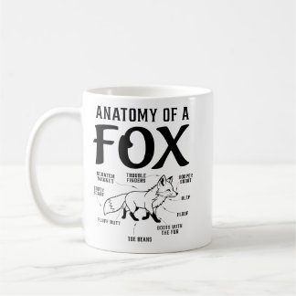 Caneca De Café Anatomia de uma Raposa Diagrama Educativo Divertid