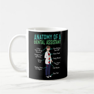 Caneca De Café Anatomia Dentária Assistente De Higienista Dentist