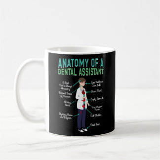 Caneca De Café Anatomia Dentária Assistente De Higienista Dentist