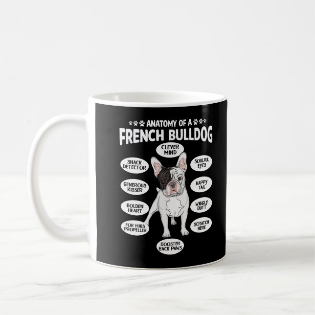 Caneca De Café Anatomia do Bulldog Francês Humor Frenchie Puppy (Esquerda)