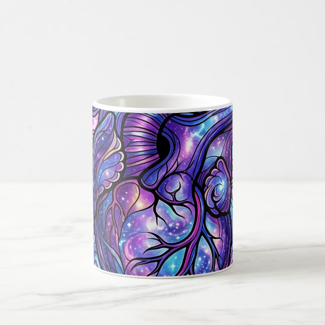 Caneca de Café Anatomia do Coração Roxo Cósmico Ab (Centro)