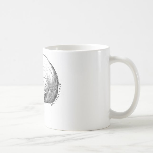 Caneca De Café Anatomia do crânio (Direita)