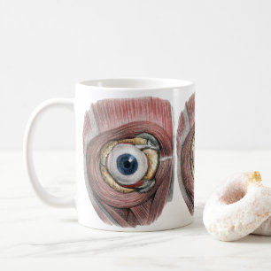Caneca De Café Anatomia Humana Vintage, Olho com Músculos