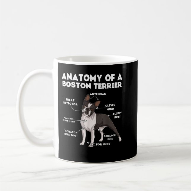 Caneca De Café Anatomy of a Boston Terrier (Esquerda)