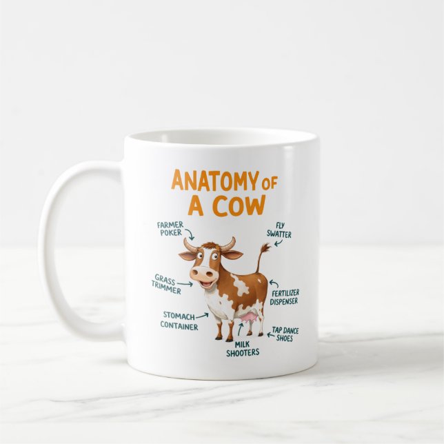 Caneca De Café Anatomy of a Cow Mug | Funny Doctor Day (Esquerda)