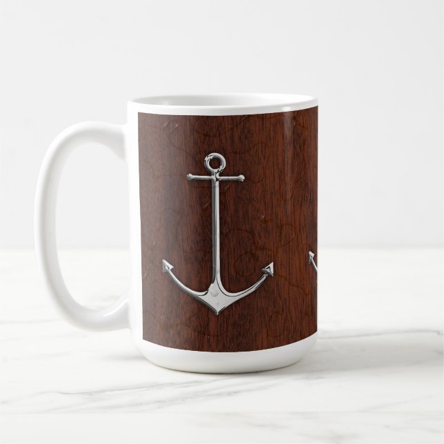 Caneca De Café Anchor Náutico Molhado de Mahogany (Esquerda)