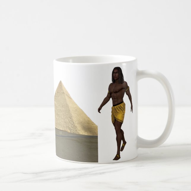Caneca De Café “Ancient Egyptian Warrior Mug | Pyramid of Giza De (Direita)